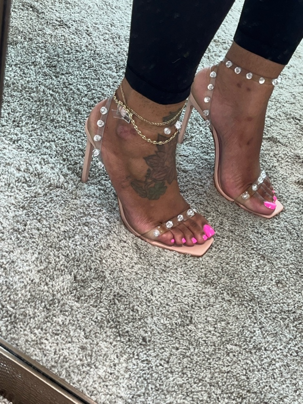 SCHUTZ Pink Crystal-Embellished Stiletto Sandals